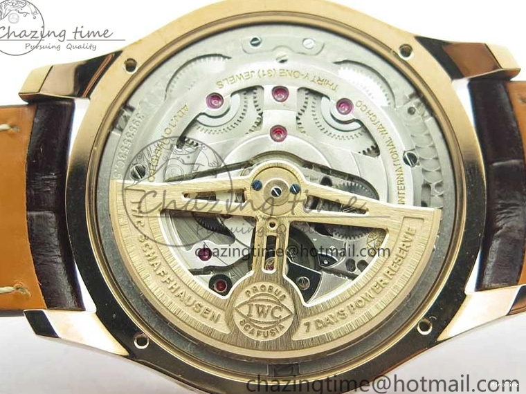 MIROTIME 0218 Compact Portugieser Perpetual Calendar IW503302 RG V9F 1:1 Best Edition White Dial on Brown Leather Strap A 7113